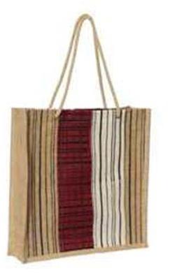 Printed Jute Handle Bags, Closure Type : Zip