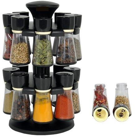 Plastic Spice Rack, Color : Black