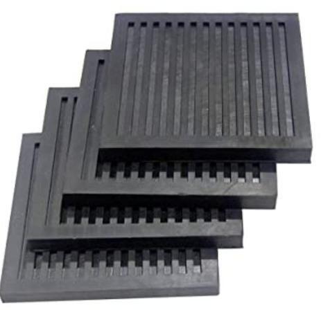 Square NATURAL Anti Vibration Rubber Pad, Color : Black