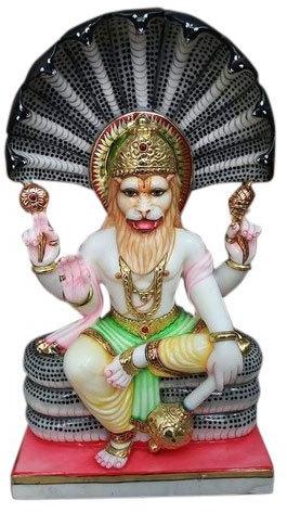 Marble Lord Narsimha Statue, For Temples, Religious Festivals, Pattern : Printed