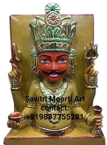 Marble Nakoda Bhairav God Statue, For Worship, Pattern : Painted