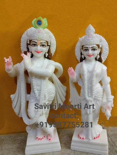 Marble Radha Krishna Statue, Brand Name : Savitri Moorti Art