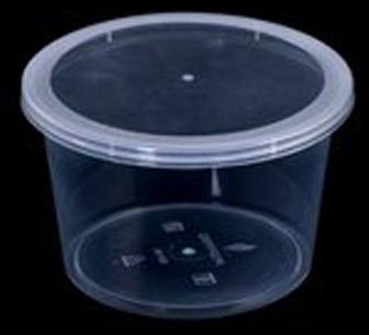 500 Ml Transparent Plastic Round Container