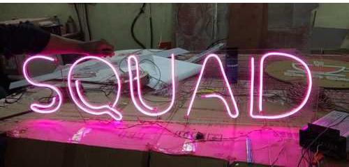 Rectangle Neon Sign Board, Color : Pink