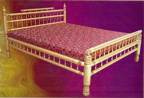 Teak Wood Double Bed, Color : Brown