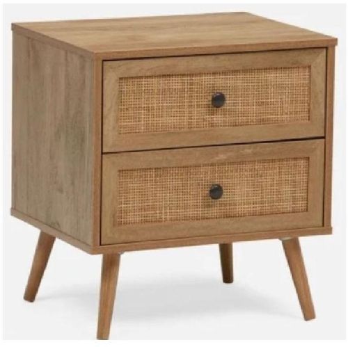 Cane Wooden Bedside Table