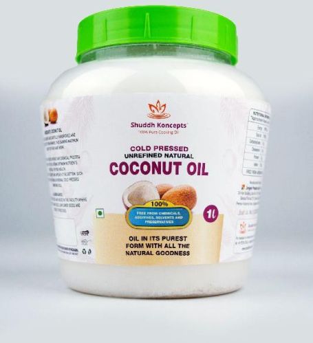 1 Litre Cold Pressed Coconut Oil, Color : Yellow