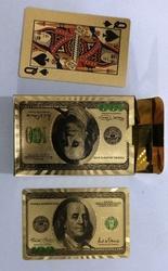 GOLD PLATED COLOURED PLAYING CARDS DOLLAR, Color : Golden