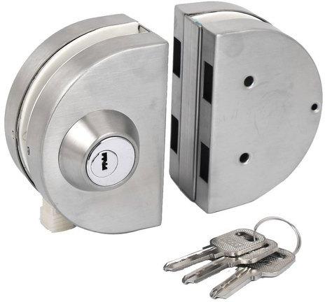 Polished Metal Manual Glass To Glass Lock, For Simple Installation, Color : Silver, Silver