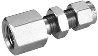 Stainless Steel Ferrule Bulkhead Female Connector