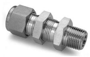 Stainless Steel Ferrule Bulkhead Male Connector