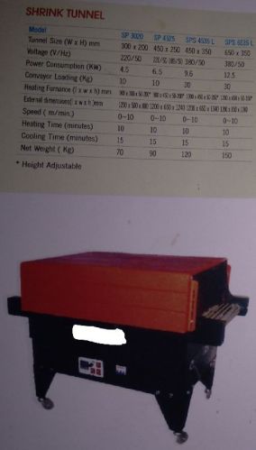 SRI Fully Automatic Electric Shrink Tunnel Packaging Machine, Certification : CE Certified