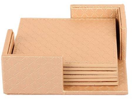 Leather Coaster Set, Size : 11.5*11.5*4 Cm