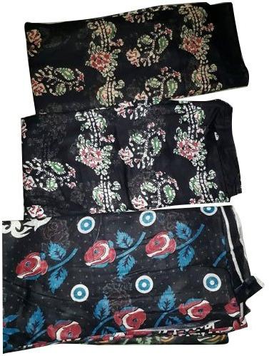 Black Printed Cotton Fabric, Width : 44-45