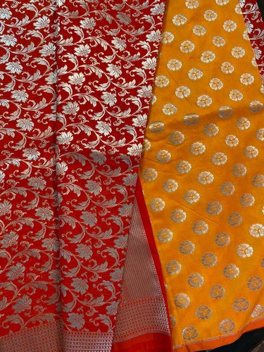 Katan Silk Straight Handloom Ladies Suit, Occasion : Party Wear