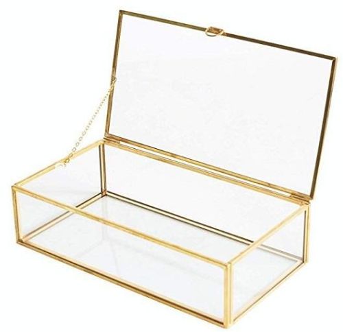 Clear Glass Box With Brass, Size : 12 Inch