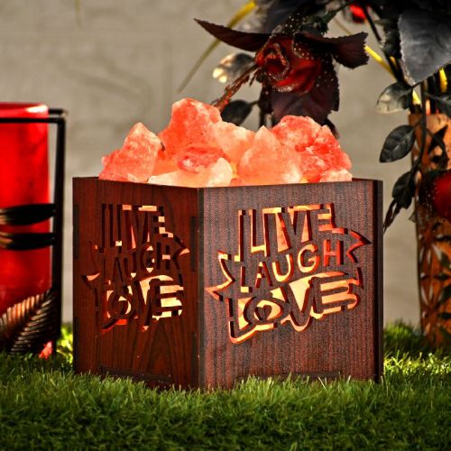Himalayan Rock Salt Lamp Live Laugh Love