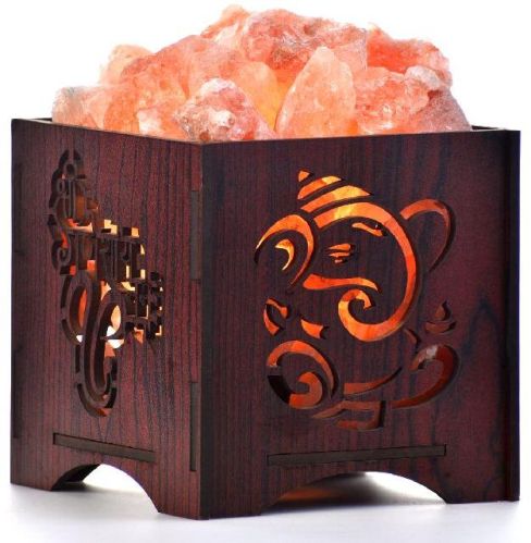Himalayan Rock Salt Lamp Shree Ganeshaye Namah