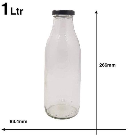 Glass Milk Bottle, Color : Transparent