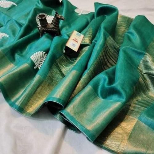 Munga Tussar Silk Embroidery Sarees, Speciality : Easy Wash, Dry Cleaning, Anti-wrinkle, Shrink-resistant