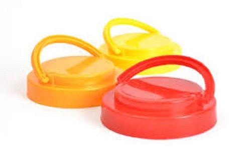 Round Plastic Handle Jar Cap, Color : Red, Yellow, Orange