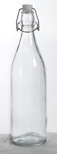 Rond 1000ml Round Swing Top Glass Bottle, For Water, Color : White