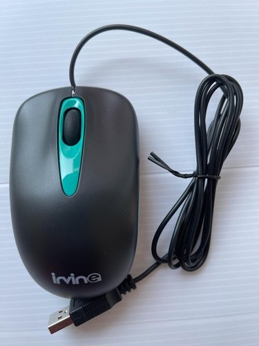 Irvine Plastic USB Optical Mouse, Color : Black