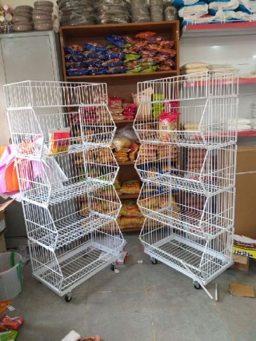 Iron Wire Mesh Display Rack, Weave Style : Welded
