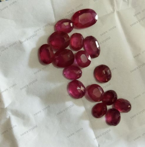 Swara Crystal Polished Ruby Gemstones, For Jewellery, Size : 10-20mm