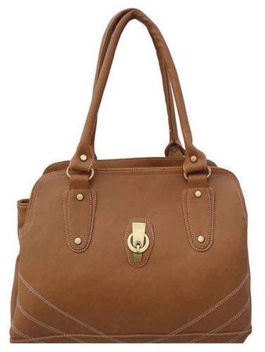 Plain Rexine Rexin Ladies Hand Bag, Color : Brown