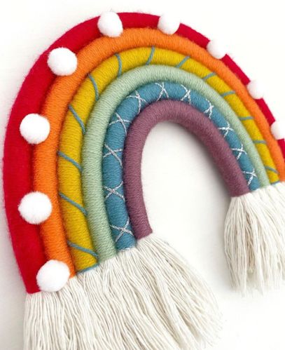 Thread Rainbow Wall Hanging, For Decoration, Gifting, Festival, Gift, Hotels, Home, Style Type : Antique