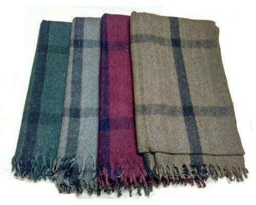 Assorted Checks Donation Woollen Blanket, Size : 6x6 Feet