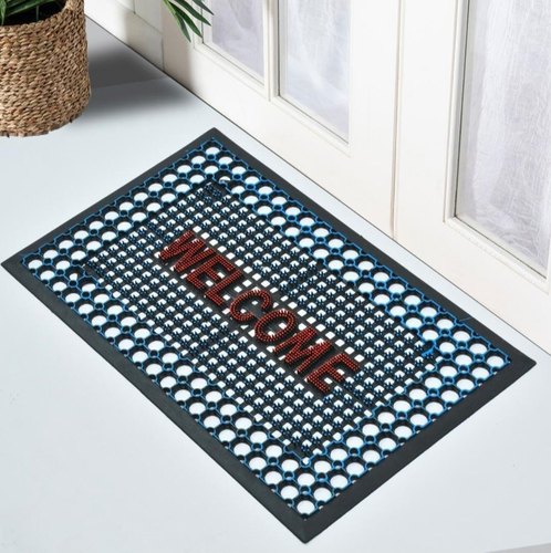 Welcome Rubber Hollow Mat, Shape : Rectangular