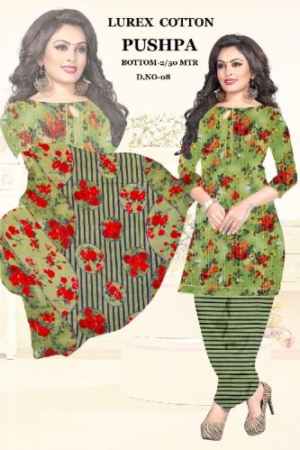 Straight Printed Cotton Suits Casual Wear