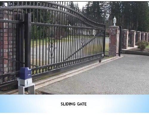 Iron Automatic Sliding Gate, Color : Black