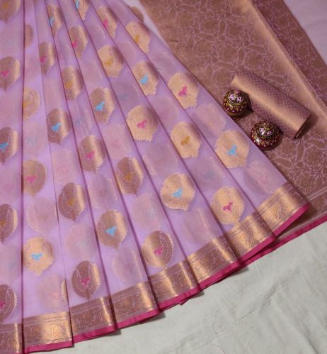 Wedding Wear Banarasi Kora Organzaa Silk Sarees