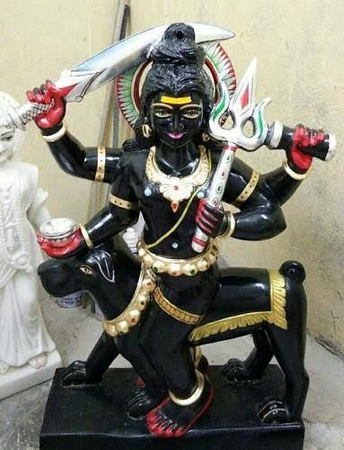 Black Marble Kal Bhairav Statue, For Shiny, Packaging Type : Carton Box