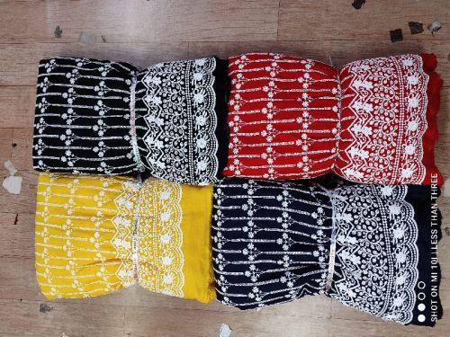 Rayon Chikankari Fabric Fab' 44'', For Garments, Feature : Attractive Look