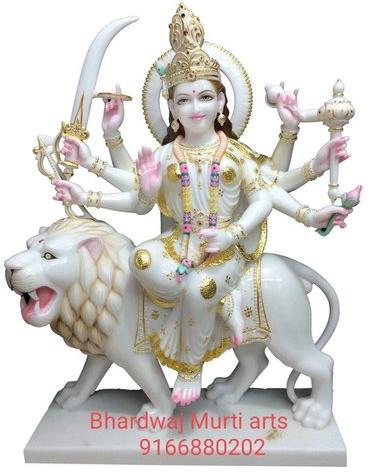 Printed Marble Durga Mata Statue, Packaging Type : Thermocol Box