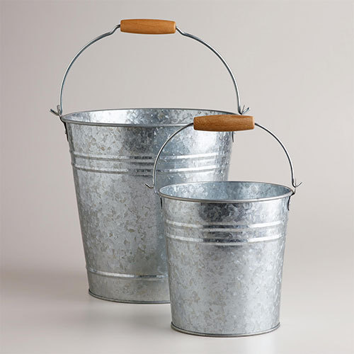 Round Polished Galvanized Bucket, For Domestic, Capacity : 10-15ltr