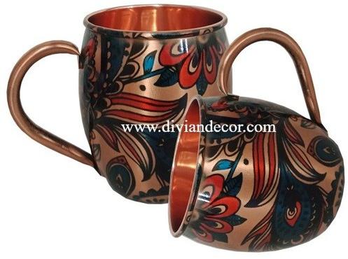 Meenakari Pure Copper Mug, Packaging Type : Carton Box, Bubble Wrap
