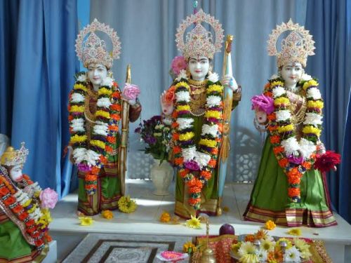 Polished Marble RAM Darbar Statue, For Temple, Pattern : Printed