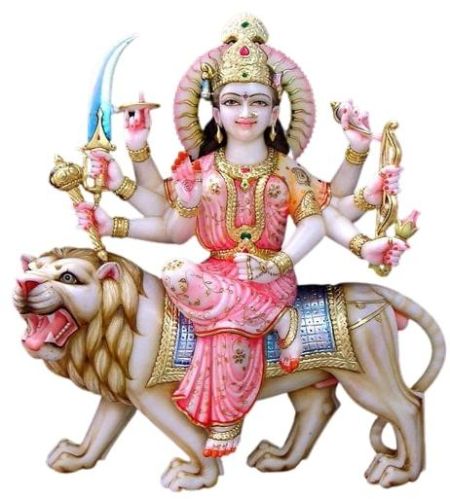 Marble Sherawali Mata Statue, Pattern : Plain, Printed