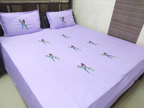 Cotton Embroidered Bed Sheets, For Home, Hospital, Hotel, Lodge, Picnic, Salon, Size : Multisizes