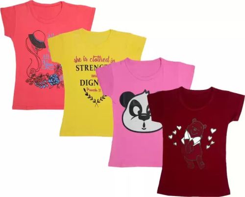 Cotton Girls Printed T Shirt, Feature : Anti-Shrink, Anti-Wrinkle