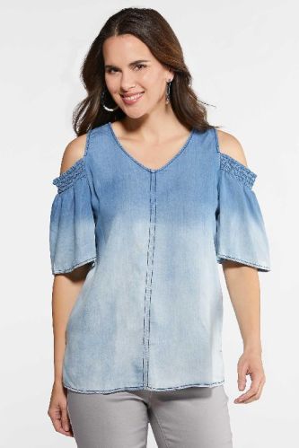 Plain Ladies Cold Shoulder Tops, Feature : Breath Taking Look, Comfortable