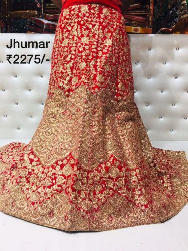 Velvet Embroidered Bridal Lehenga, Feature : Dry Cleaning, Elegant Design