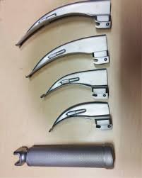 Strigh Round Stainless Steel SS Laryngoscope Set, Color : Silver