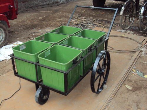 Rectangular Metal Containerized Wheel Barrow, For Industrial Use, Style : 4 Wheeler
