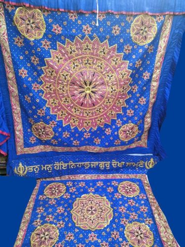 Silk Blue Rumala Sahib, For Gurudwara Saheb, Feature : Easy To Wash, Good Quality, Long Life